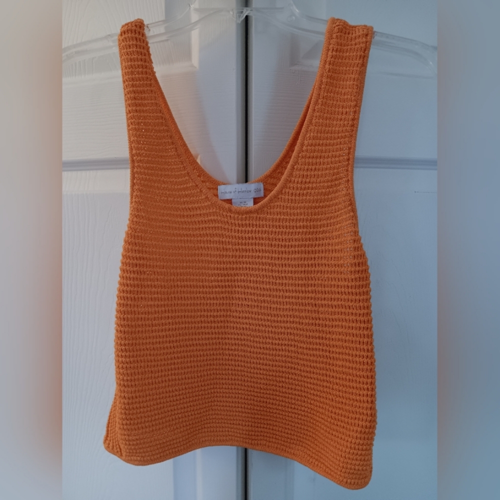 House of Harlow 1960 Orange Crochet Crop Tank Top. Size M.